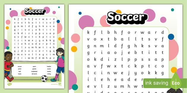 Soccer Word Search (teacher made) - Twinkl