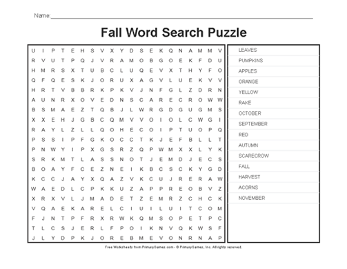 printable word searches autumn