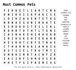 Printable Word Searches