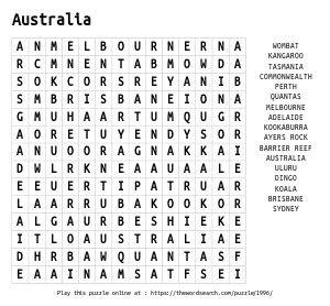 printable word searches countries