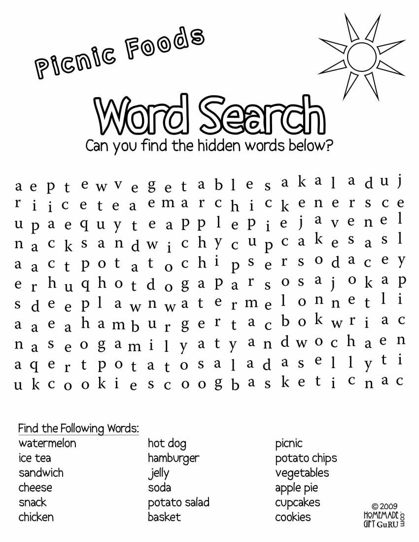 printable word searches for tweens