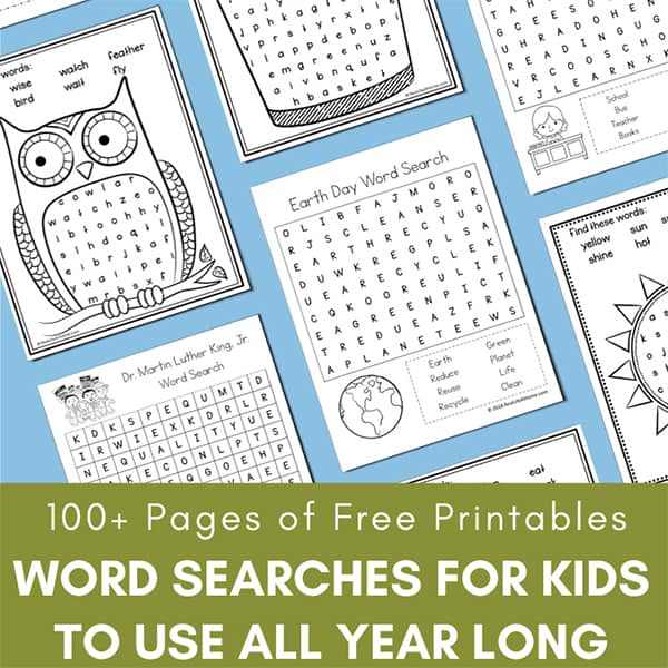 Free Word Search Printable Puzzles for Kids - 100+ Free Printable ...