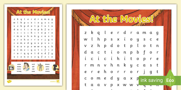 printable word searches movies