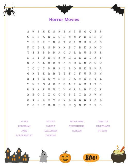 printable word searches movies