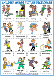 Children Games ESL Vocabulary Worksheets