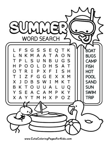 Free Printable Word Searches for Kids - Cute Coloring Pages For Kids