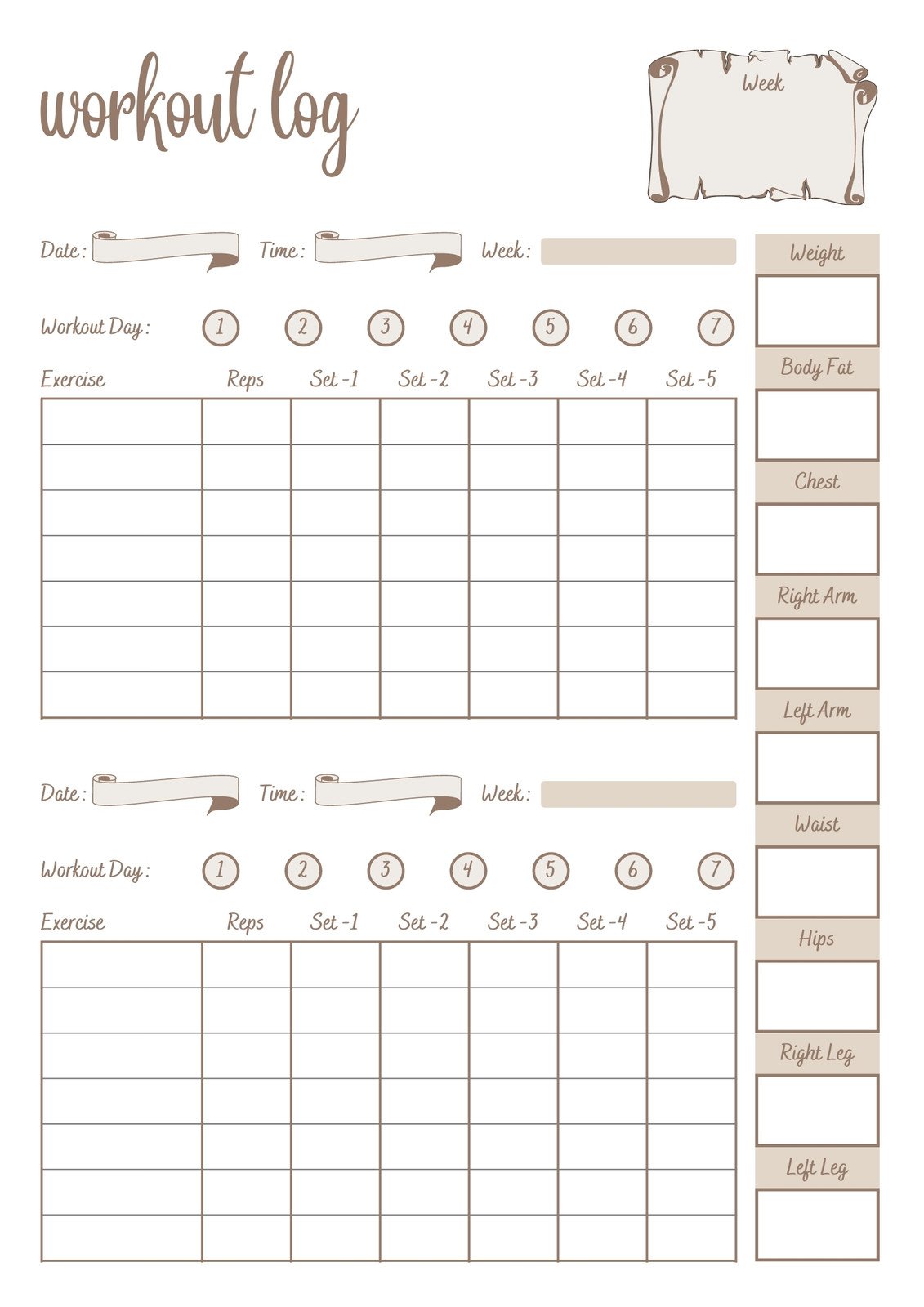 free-custom-printable-workout-planner-templates-online-canva-worksheets-library for Free Printable Weekly Workout Planner Free, custom printable workout planner templates online | Canva - Worksheets Library for Free Printable Weekly Workout Planner