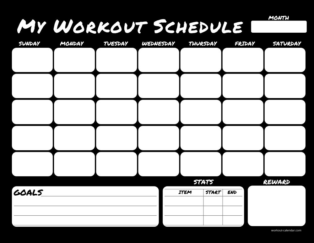 Download &  Print Beautiful Workout Calendars To Keep You On Track