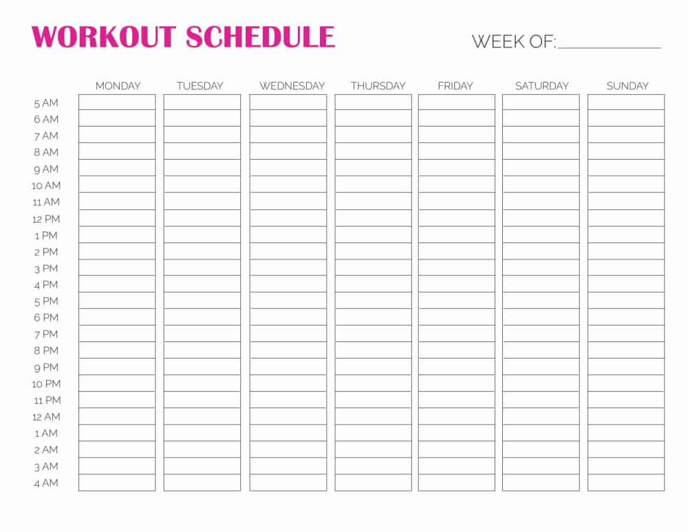 Weekly Workout Schedule for Men and Women - Freebie Finding Mom