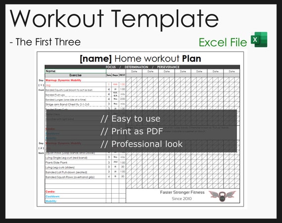 printable workout templates