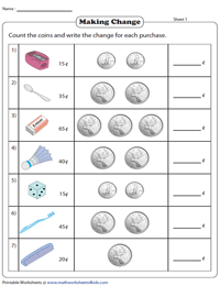 printable worksheet counting canadian money