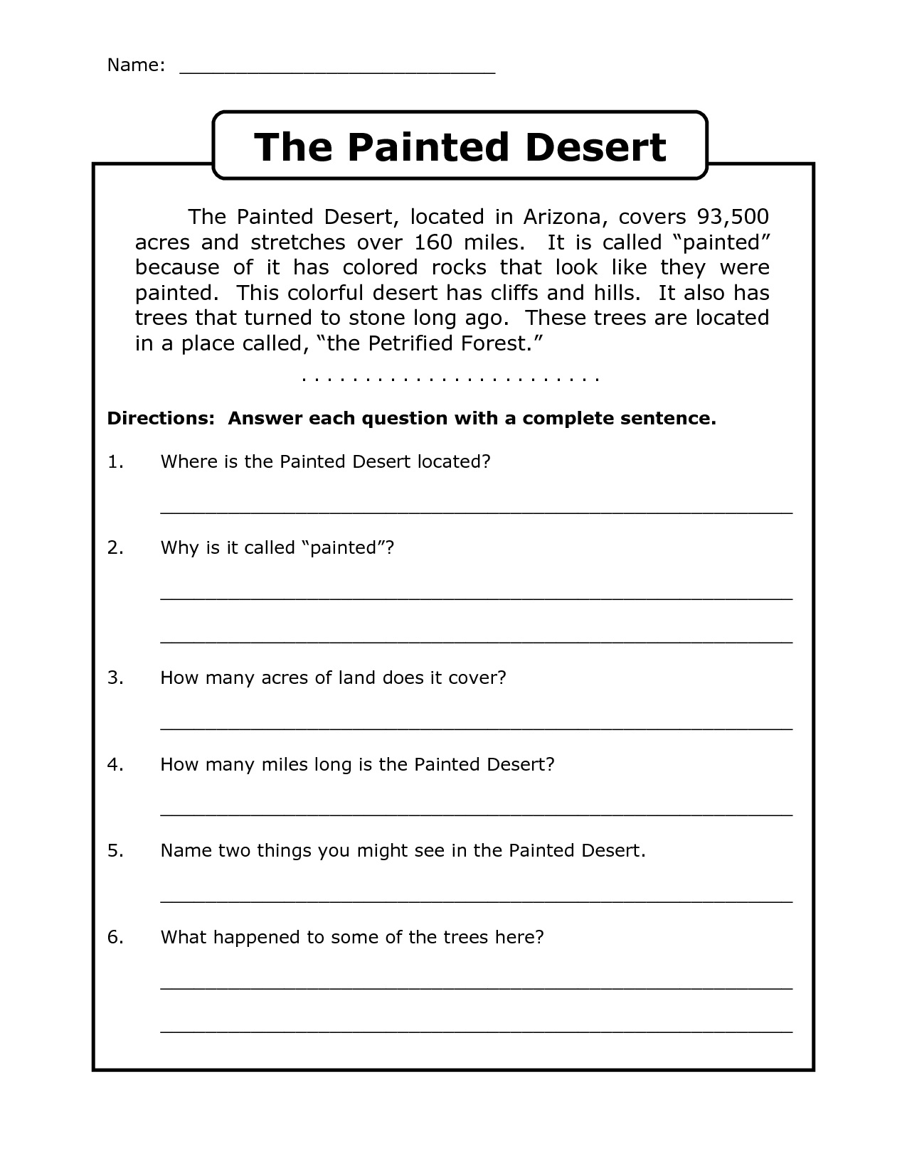 4th Grade Reading Comprehension Worksheets - Best Coloring Pages ...