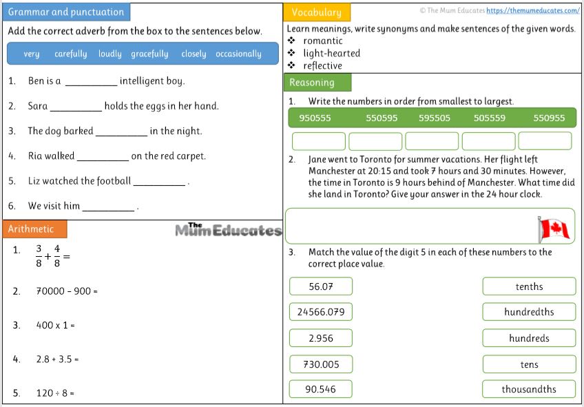 Free Year 5 worksheets - The Mum Educates