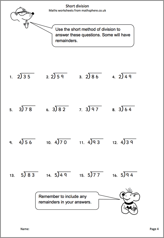 MathSphere Free Sample Maths Worksheets