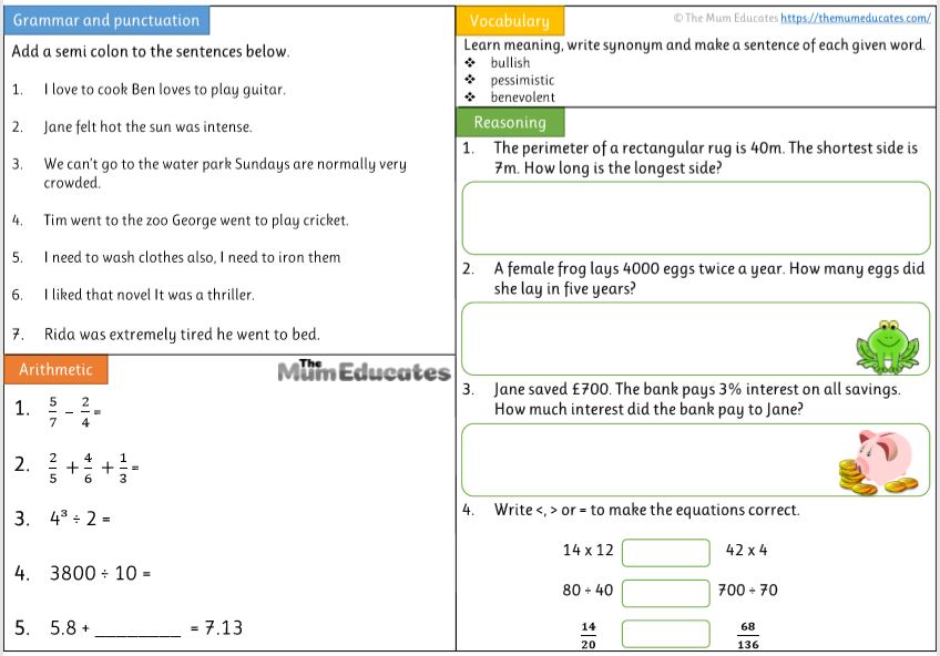 printable worksheet for 5 year