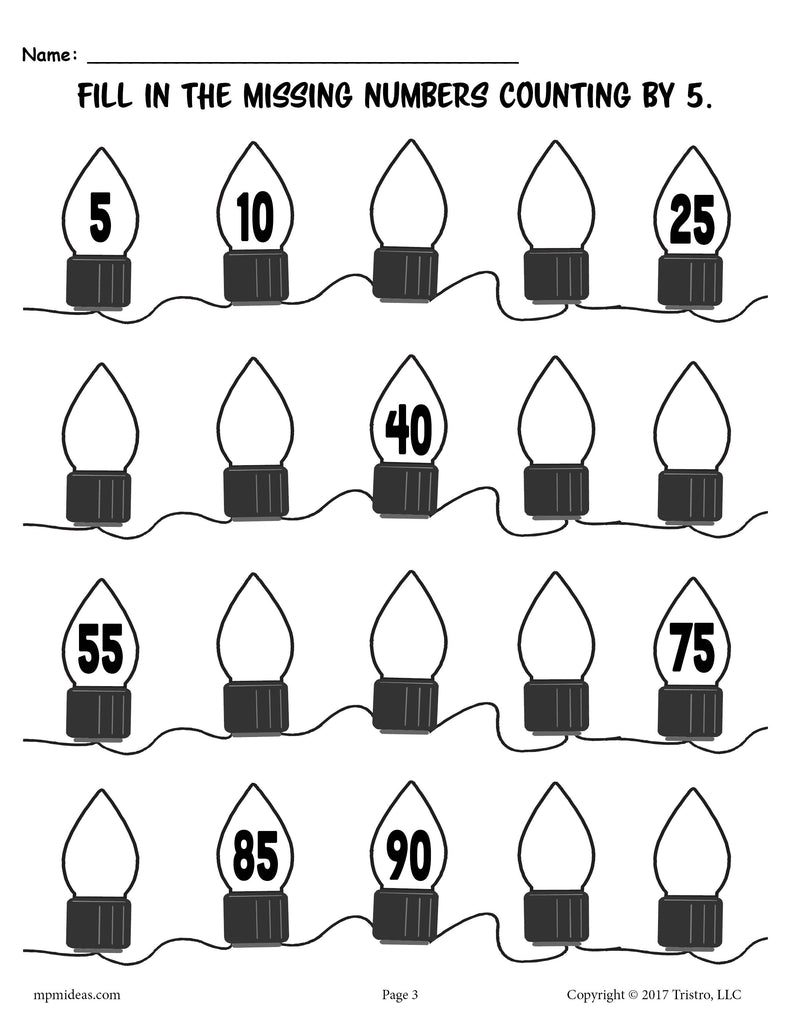 3 Printable Christmas Counting Worksheets - Counting 1-20 &  Skip ...