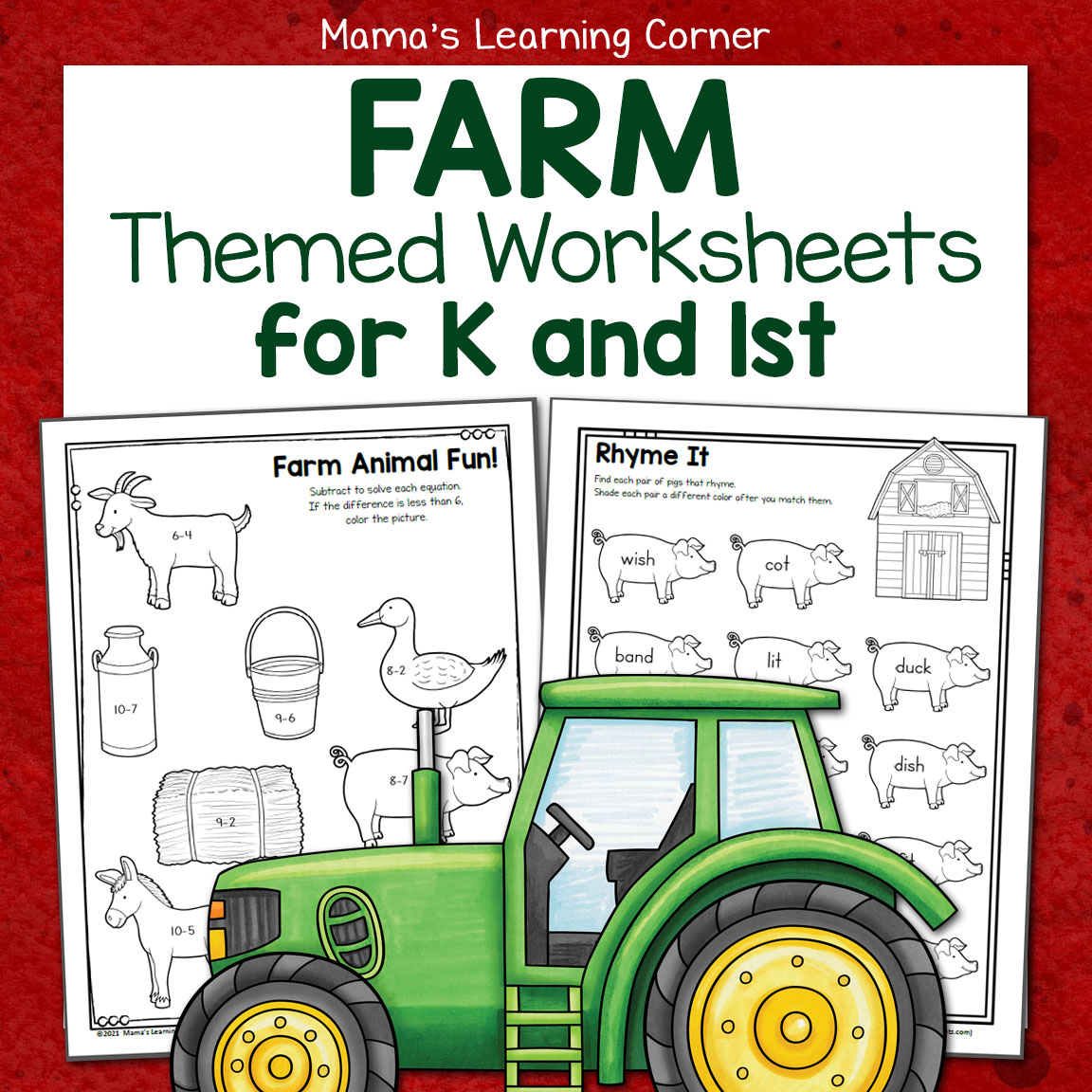 Farm Worksheets for Kindergarten and First Grade - Mamas Learning ...