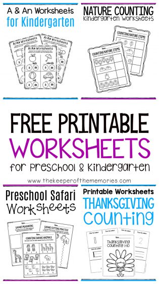 Free Printable Worksheets for Preschool &  Kindergarten - The ...