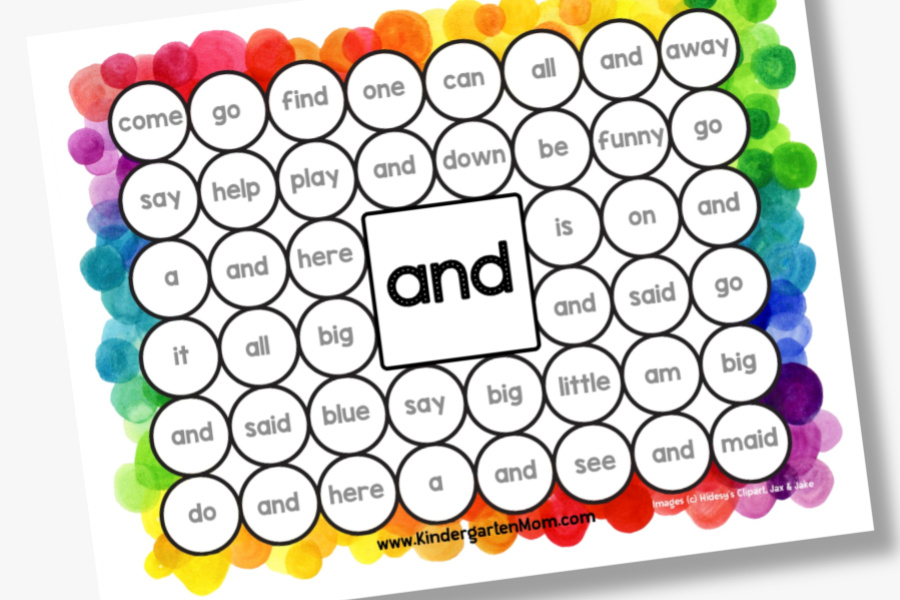 Free printables for kindergarten: Sight word help, 12 ways