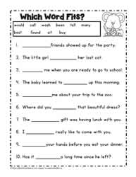 Second Grade Reading Worksheets