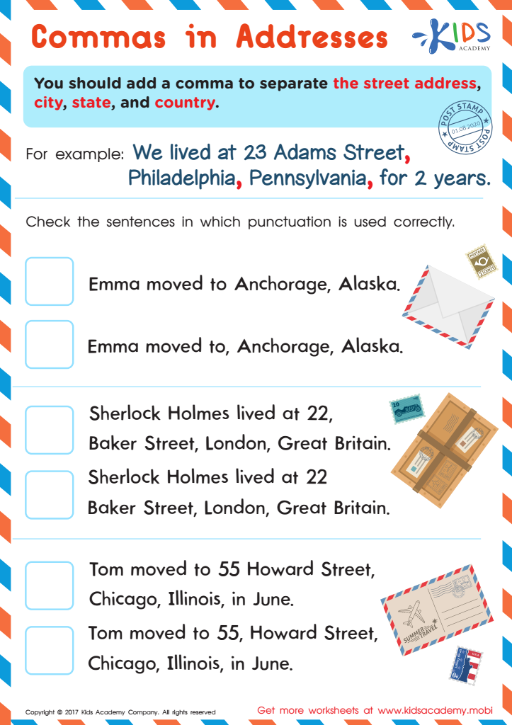 printable worksheet for using com mas for addresses