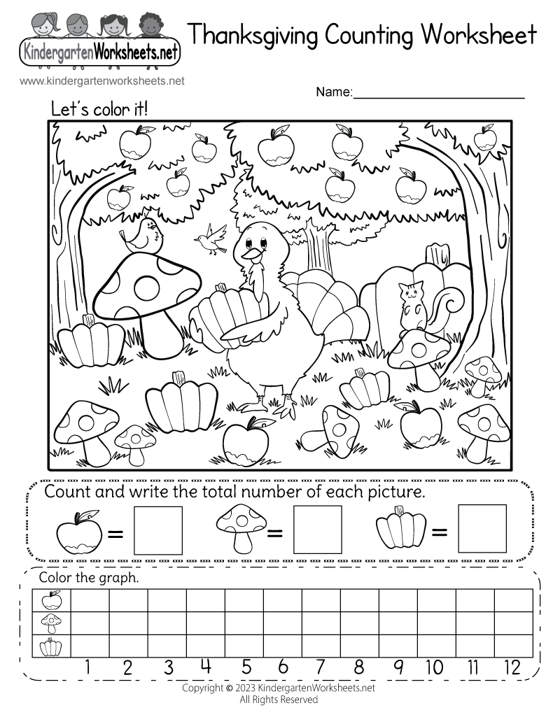 Thanksgiving Counting Worksheet - Free Printable, Digital, &  PDF