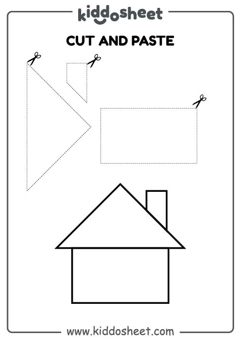 Cut and Paste Worksheet - Home - Free Printable Worksheet - Kiddosheet