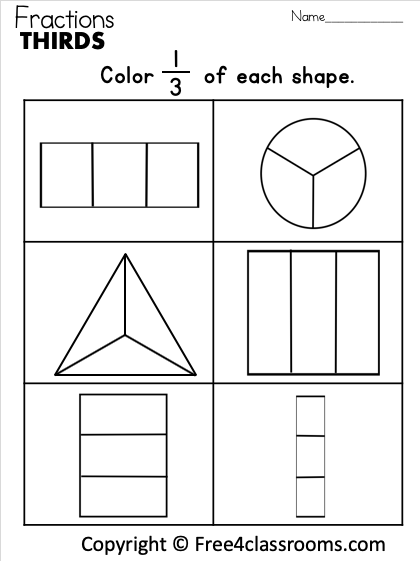 printable worksheet on fractions
