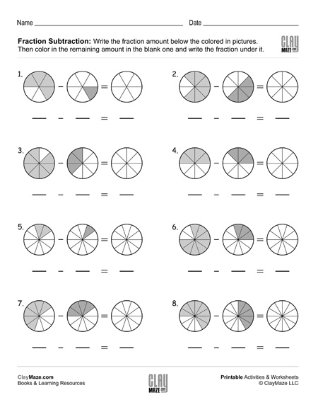printable worksheet on fractions