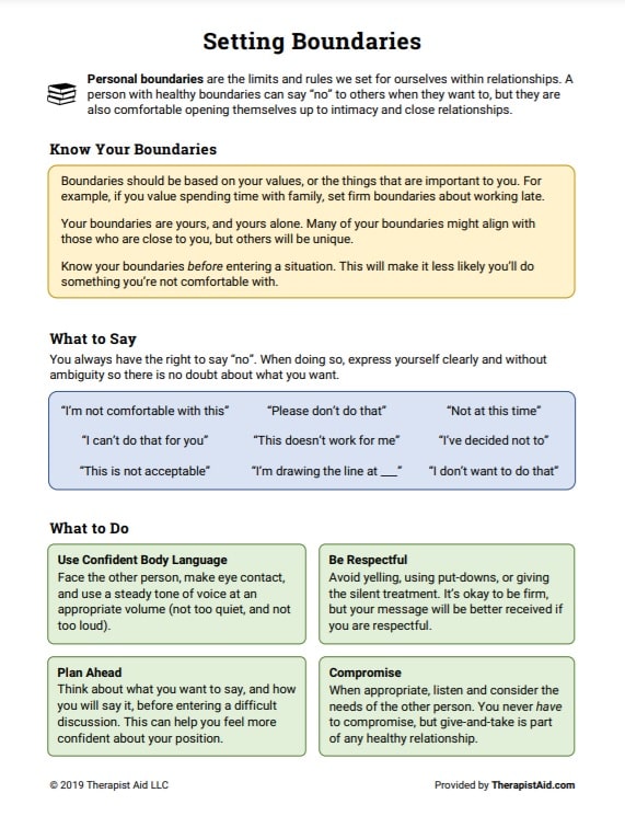 printable worksheet on healthy relationships