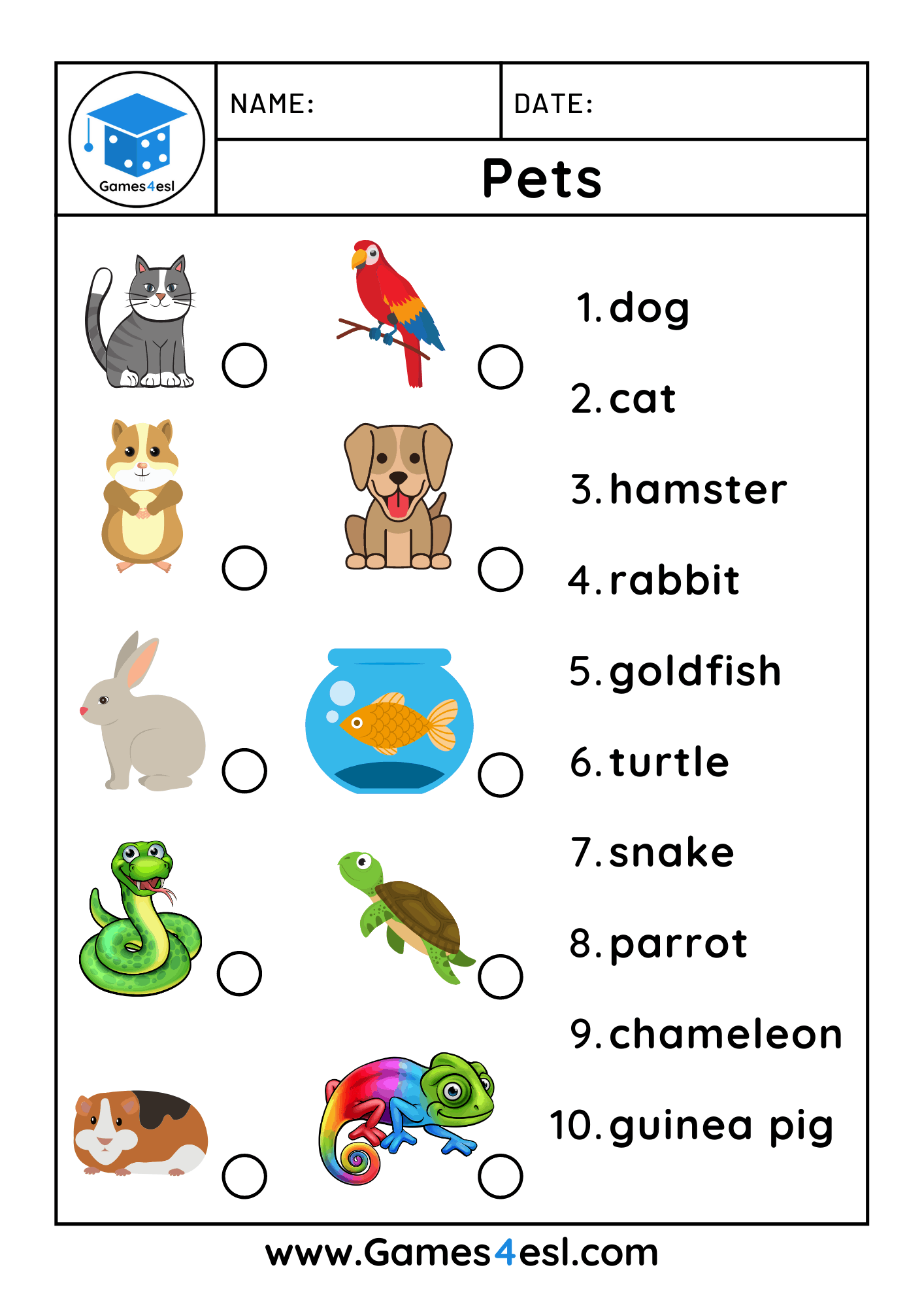 Pet Worksheets | Games4esl