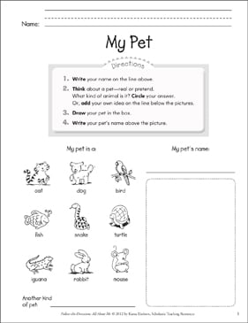 Pets Worksheets, Activities, &  Printable Lesson Plans for Kids ...