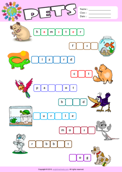 Pets ESL Printable Worksheets For Kids 2