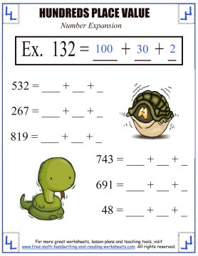 printable worksheet on place value for 3rd grade