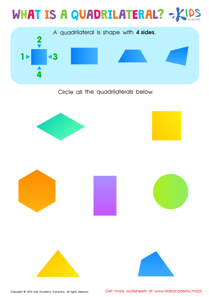 printable worksheet on quadrilaterals