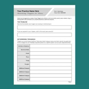 Shame Triggers Worksheet Editable Fillable Printable PDF -