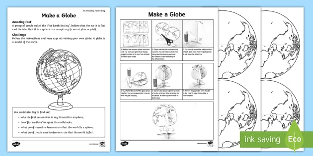 Make a Globe Worksheet / Worksheet (teacher made) - Twinkl