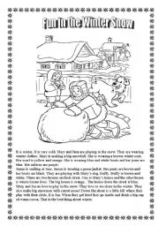 Winter Fun Activity Worksheets! - ESL worksheet by libertybelle
