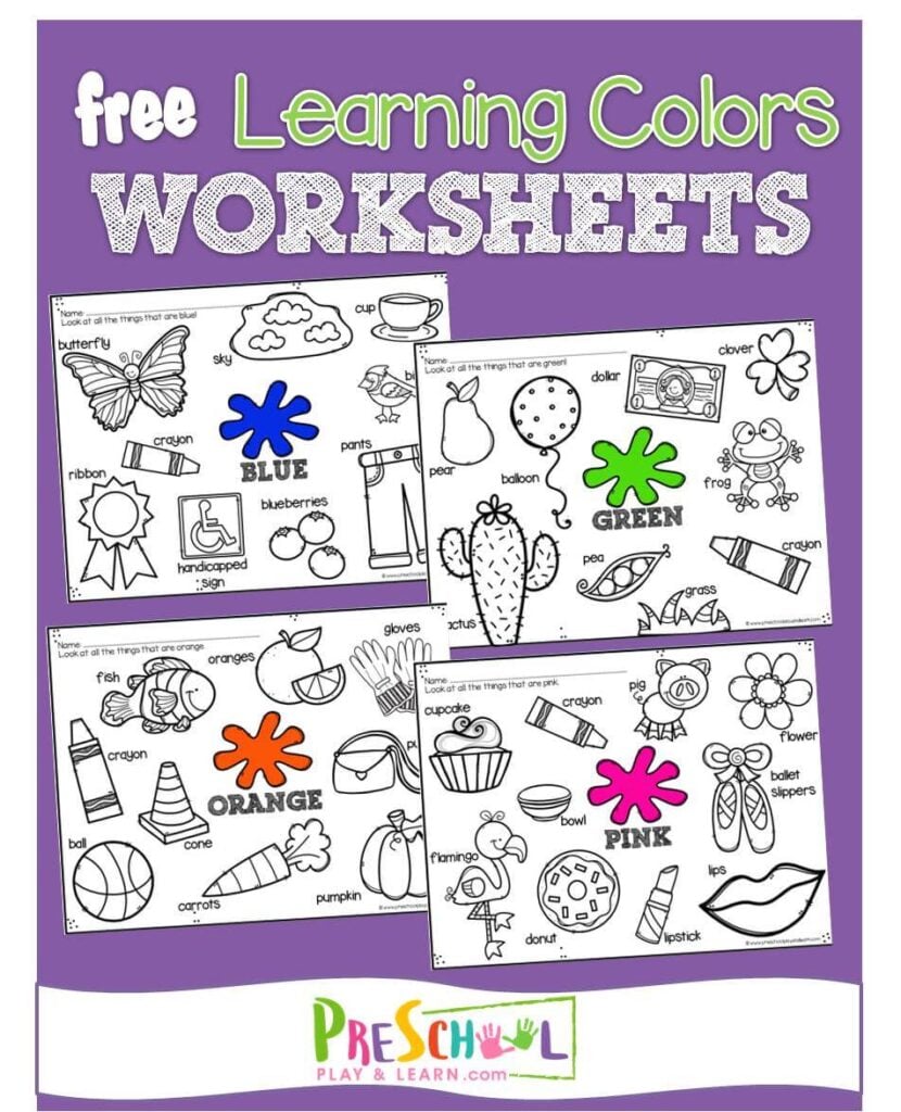 printable worksheets colours