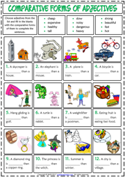 printable worksheets comparative and superlative adjectives