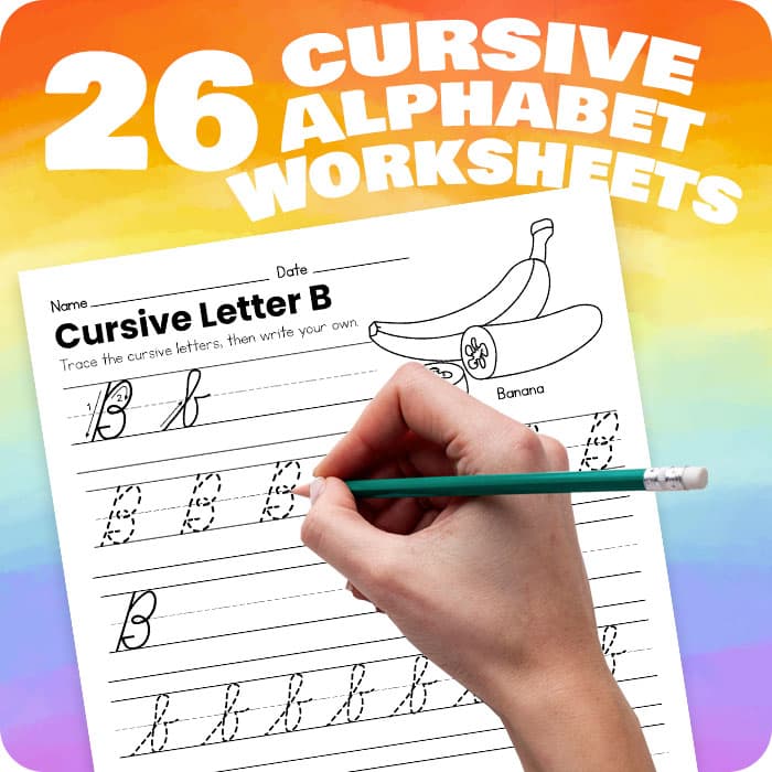 26 Cursive Alphabet Writing Worksheets from A to Z | Mrs. Merry