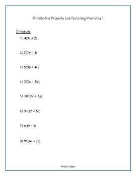 Distributive property | TPT