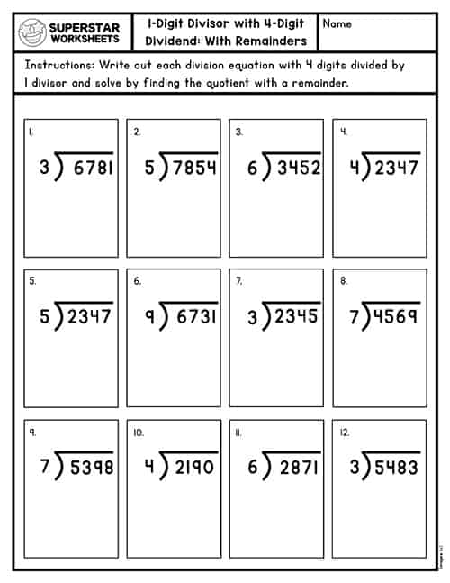 Long Division Worksheets -Worksheets Library