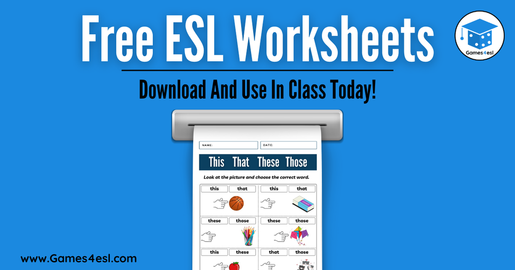 ESL Worksheets | Free Worksheets For Teaching English | Games4esl