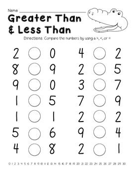 printable worksheets greater than less than