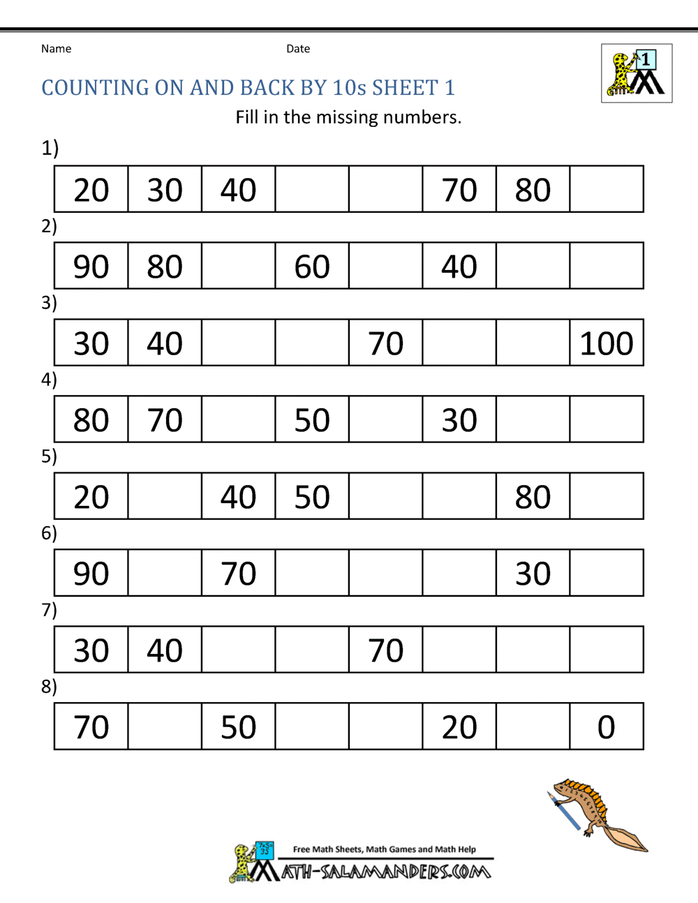 printable worksheets in math for grade 1