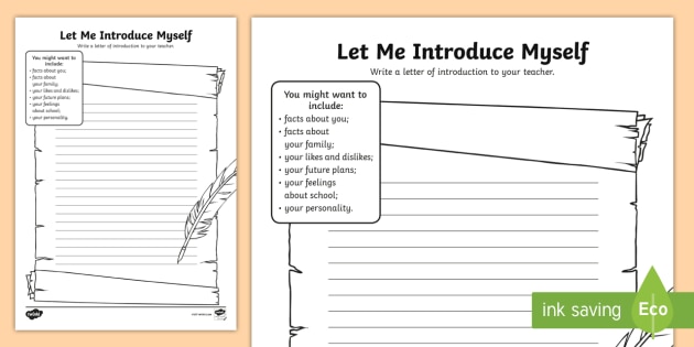 printable worksheets introduce yourself