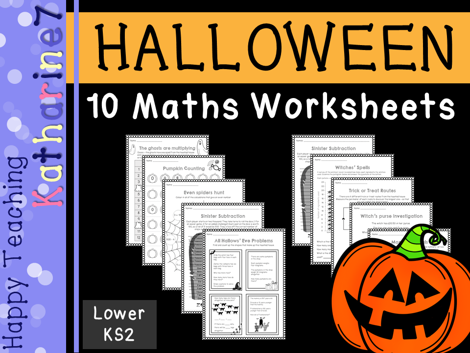 Halloween maths worksheets - lower KS2  