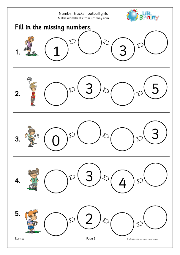Number tracks (4) - football - Number Tracks and Lines Maths ...