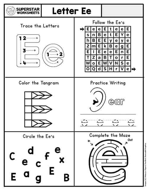 Letter E Worksheets -Worksheets Library
